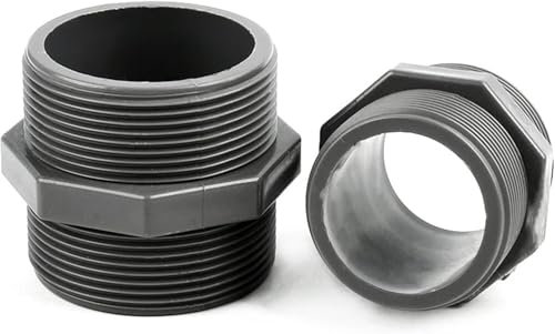 LUbrel Water tube jointer,1/2-2Inch Double Male Thread PVC Equal Straight Connectors Aquarium Fish Tank Pipe Connector Fitting Garden Water Pipe Connector(1I2 Inch-20mm)