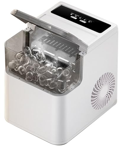 SHENGSHIYU Macchina Ghiaccio Casa,12kg/24h,capacità di Conservazione 0,5kg,Produce Cubetti da 6g e 5g,165W Basso Consumo Macchina del Ghiaccio per Uso Domestico e Commerciale Leggero