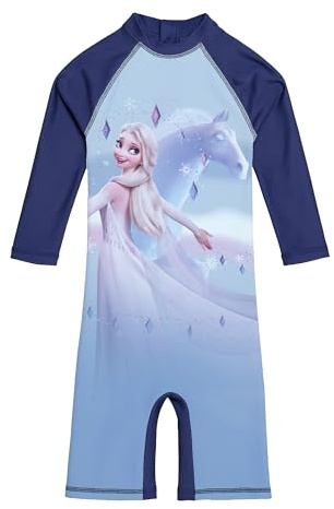 United Labels Die Eiskönigin Badeanzug UV Schutz 50 für Mädchen, ELSA, Blau, Schwimmanzug Einteiler, Bademode Kinder, Badebekleidung