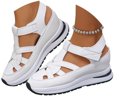 Minetom Sandale Femme Compensées Mules Été Confort Et Nu-Pieds Plateforme Chaussures Basket Bout Fermé Bride Cheville