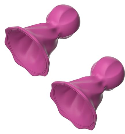 2 pinces à tétons en silicone Correcteur de tétons avec ventouse puissante Pinces à tétons Appareil de massage des seins Sex toy pour femmes et couples (Red)