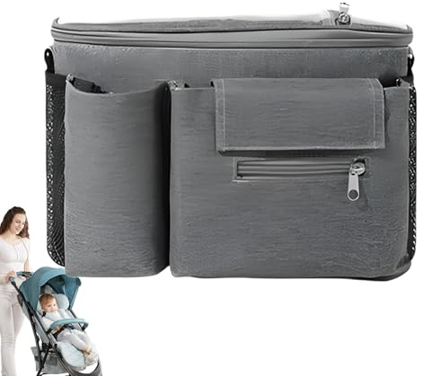 Organisateur De Poussette - Sac De Poussette Anti-Dérapant Pour Bébé | Pochette Transparent Tactile Étanche Accessoire De Rangement Serré Pour Voyage Parents Filles Garçons