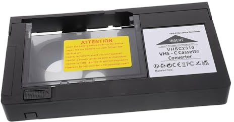 Toddmomy Adaptateur VHS-C pour Caméscope Conversion Vidéo Fiable et Compatible avec Cassette Vidéo Demi-Pouce Accessoire de Lecture pour Magnétoscope et Caméscope