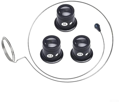 Uhrenlupe 5X 10X 15X mit Schmucklupe für Präzisionsinspektion, 4-teiliges Set