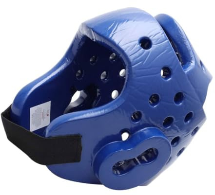 Porgeel Protector de Cabeza de Boxeo Casco de Kickboxing Equipo de protección para Entrenamiento de Lucha para Adultos y niños Azul L
