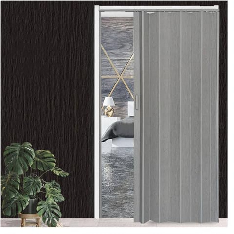 pujindu PVC-Falttür Für Den Innenbereich, Sichtschutzwand, Schiebe-Falttür Mit Fenstern Als Raumteiler Für Schrank Und Badezimmer(40x40in)