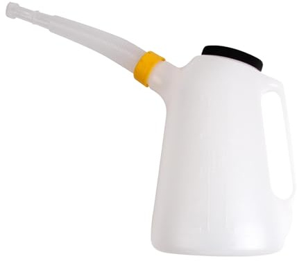 Yunhgft Ölkanne Ölbehälter Messkanne Dosierbehälter mit Verlängertem Ausgießer Staubdichte Kappe aus Stabilem PP Material für Autos 31.5x22x22cm