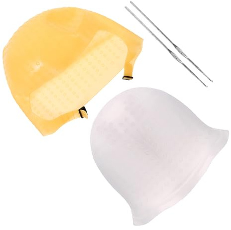 Abaodam Cuffia per Meches in Silicone Lavabile Ago Incluso, Accessorio Riutilizzabile per Colorazione Chioma Fai da Te e Salone Professionale, Cappuccio Perforato per Evidenziazione