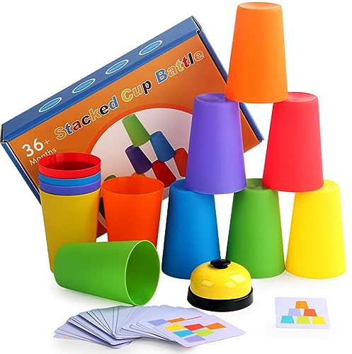 Wettbewerbsfähige Faltbecher für den Kindergarten, interaktives Spiel, Puzzle, Logik Trainingsspielzeug, Sport, Stapelbecher, Sport, Fliegen, Rennen, Lernspielzeug