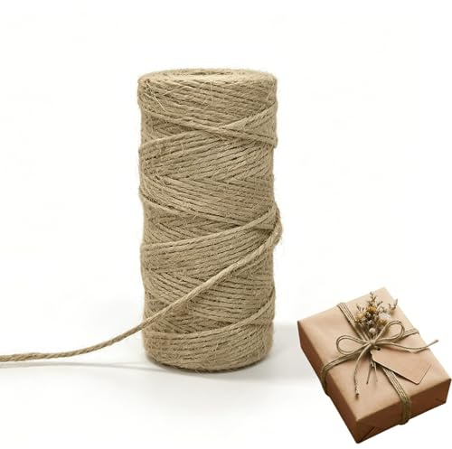 Cuerda de Yute de 3 mm, Color Marrón, para Jardinería, Decoración de Fotos, Soporte de Plantas, Manualidades Creativas y Proyectos DIY