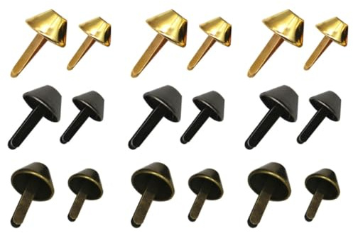 Remaches de Dos Patas de Hierro para Bricolaje, 60 Piezas