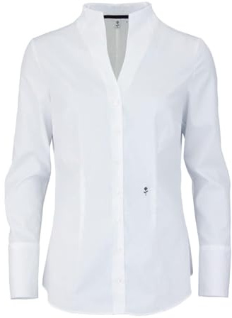 Seidensticker Chemisier pour femme - Chemisier de ville - Sans repassage - Chemisier à col gobelet - Coupe slim - Manches longues - 100 % coton