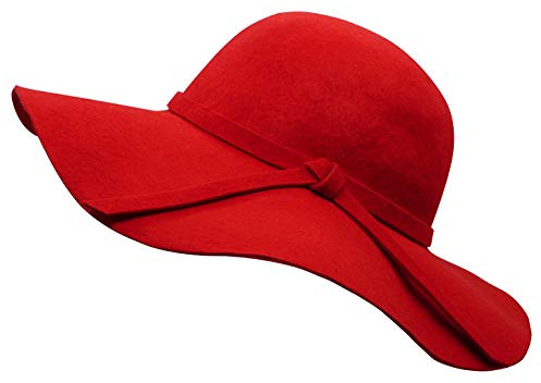 Bienvenu Damen breite Krempe Wollband Band Schlapphut