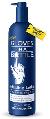 Gloves In A Bottle Working Hands Cream – Hypoallergenic Moisturizing Lotion for Severely Cracked Hands – Protective Hand Treatment for Workers, Nurses & More – 16 oz with Pump