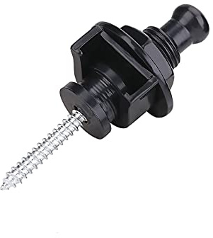 Drfeify 2 Stück Metallknöpfe zur Befestigung des Gurts, langlebig, Ersatzteil für E-Gitarre (7 x 3 x 3 cm, schwarz)