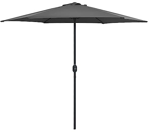vidaXL Sonnenschirm mit Aluminium-Mast Kurbelmechanismus Ampelschirm Gartenschirm Marktschirm Strandschirm Balkonschirm Terrasse 270x246cm Anthrazit