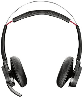 Plantronics - Voyager Focus UC (Poly) - Bluetooth Dual-Ear (Stereo) Headset with Boom Mic -USB-A Active Noise Canceling -Connects to PC/Mac Compatible - Works with Teams (Certified), Zoom (w/o Stand)