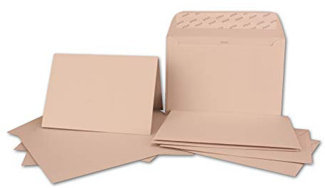 ARTOZ FLORETTA 15x DIN A5 Faltkarten-Set mit DIN C5 Umschlägen - light rose - 21 x 14,8 cm - 200 g/m² - pastellfarbenes Papier