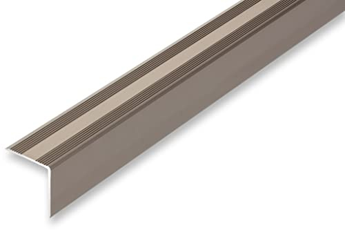 NALine® Treppenkantenprofil 30 x 32 x 1500 mm Treppenwinkel Edelstahl-Look selbstklebend Treppenkantenprofil Treppenkante Alu Winkel