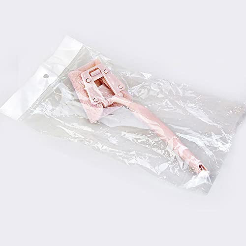 Cepillo de lavado de platos de mango largo, cepillo de limpieza de cocina, cepillo de tela de esmeril para lavado de escoba, cepillo de limpieza (rosa, almohadilla para fregar)