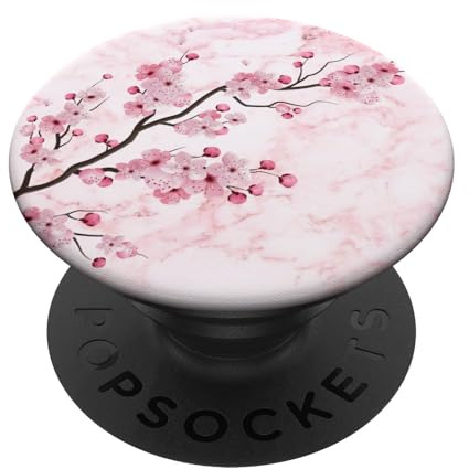 Cherry Blossom Florist Japanese Flower Art Anime Kirschblüte PopSockets Klebender PopGrip für Smartphones mit glatter, hartem Plastikgehäuse in Rosa und Schwarz