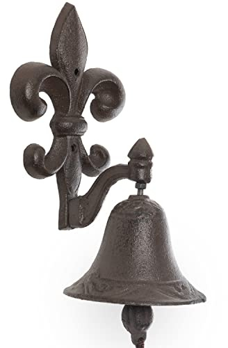 Moritz Dörrklocka klocka Frankrike franska heraldisk lilja väggklocka trädgårdsdekoration gjutjärn rustik antik design stil retro ringklocka