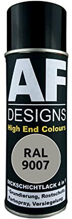 Alex Flittner Designs Rostschutzlack 4in1 RAL 9007 Graualuminium Metallic Metall Schutzlack Spray Rostschutzfarbe Sprühdose