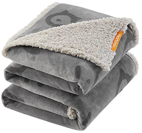 Feandrea Manta Impermeable para Perros, Vellón y Franela, para Perros Grandes, Gatos, 203 x 152 cm, XXL, Reversible, Protección para Sofá, Cama, Lavable a Máquina, Gris PPB080G01