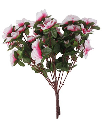 2 Bündel künstliche Azalee Blumenstrauß Hochzeit Home Decor Rosa