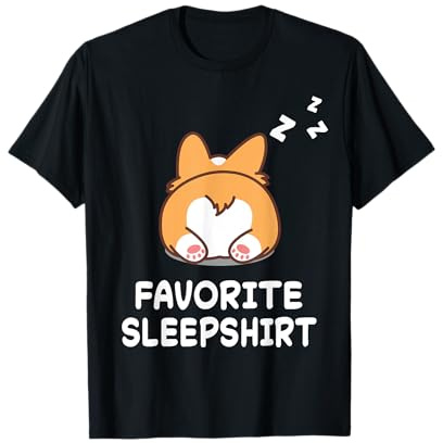 Dog Corgi Dogs Nap Sleeping Sleep Pigiama Pigiama Camicia da notte Maglietta