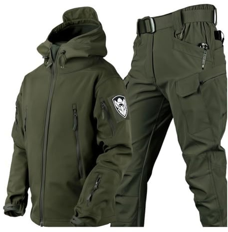 VBVARV Uniformi Tattiche Uomo Set Tute Combattimento dell'Esercito Militare Impermeabile Set Pantaloni Giacca Mimetici Softshell Vestiti Caccia,C,M