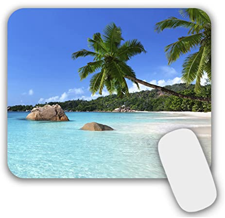 AOKSUNOVA Mauspad Klein Mousepad mit Motiv Strand Bunt 24 x 20 cm | Platzsparendes Design, Angenehme Oberfläche, Komfortable Nutzung und Geeignet für Büro, Reisen Sowie Kleine Schreibtische