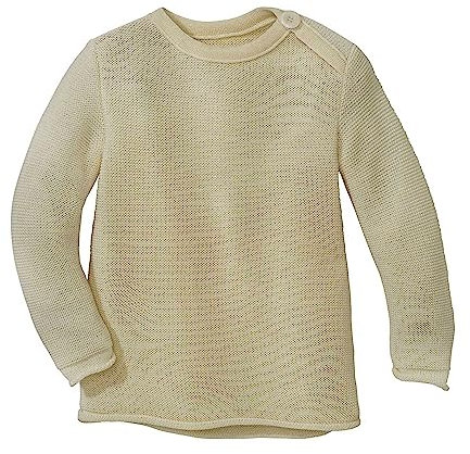 Disana Baby-Pullover Baby & Kleinkind - 100% Bio-Merino - atmungsaktiv, warm Unisex Gr. 50 – 92 - nachhaltig & fair – dehnbar, mit Knopfverschluss - Made in Germany | Natur Gr. 86-92