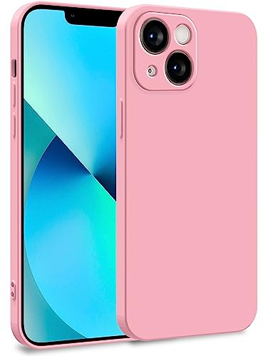 MyGadget Cover per iPhone 13 Mini - Custodia in Silicone Morbido a Doppio Strato – Case con Protezione Fotocamera & Fodera Interna Antigraffio - Rosa Chiaro