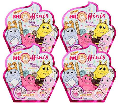 Generisch Blue Ocean Moffinis Figur Sammelfigur Serie 4 - Magic Bakery - Moffini Muffin Monster - 4 Tüten