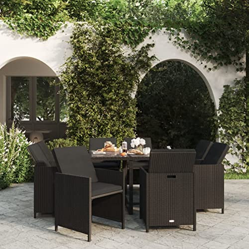 Festnight Rattan Gartenmöbel Set 8 Personen Sitzgruppe Garten Essgruppe Gartentisch mit 8 Stühlen Set Polyrattan Gartengarnitur Sitzgarnitur Esstisch Terrassenmöbel Rattanmöbel