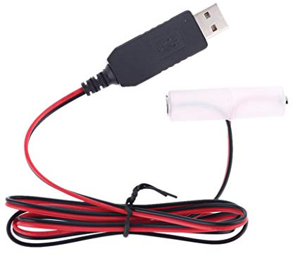 LR6 AA-Batterie-Eliminator, USB-Netzteilkabel, ersetzt 1-4 Stück, 1,5 V AA-Batterien, 100 cm… (AA)