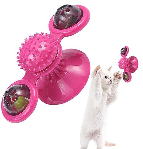 Veeteah Cat Toys Interactive For Indoor Cats - Toothbrush Massager Toy For Cats,Interactive Cats Toothbrush Massager Toy For Glass, Bathtub, Window