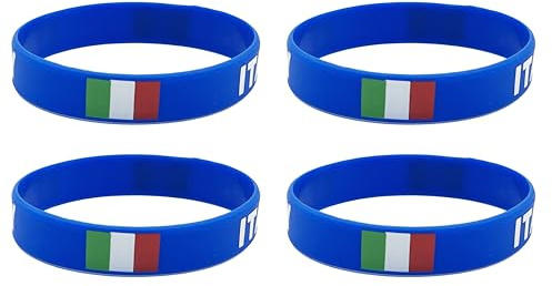 LLBFHH 4 Pcs Italy Italian Country Flag Rubber Bracelets, National Flag Silicone Bracelet, Rubber Wristbands Patriotic Decorations Gift