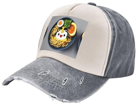 Gorra de béisbol unisex ajustable y transpirable para actividades al aire libre, Huevera de fideos Ramen, talla única