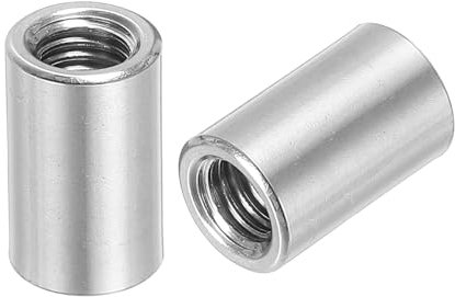 QUARKZMAN 6Pcs Écrous de Raccordement M8 Ronds, en Acier Inoxydable 304, Écrou de Tige de Manchon de 20 mm de Longueur pour Support, M8x20x12mm