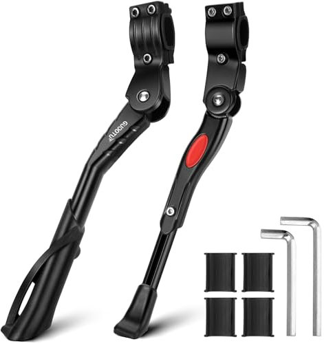 GUOOTU Fahrradständer 24-29 Zoll,Höhenverstellbar Fahrrad Ständer,Maximale Belastung 35 kg, rutschfest Seitenständer, Stabil Fahrradständer für Mountainbike, Trekkingrad, Cityrad, Pendlerfahrräder