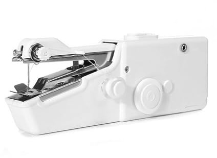 Hand Sewing Machine Mini Electric Cordless Sewing Machine with Accessories for Beginners - Ideal for Clothing, Curtains, Home, and Travel Use - White