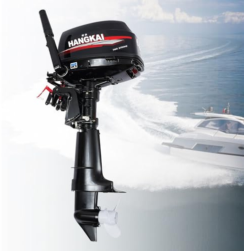 Bensindriven utombordsmotor, båtmotor med vattenkylningssystem, bensinmotor, utombordare (tvåtaktare på 6 hk)