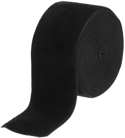 QUARKZMAN 4.5 Meter Samtband 5cm Weihnachten Velvet Ribbon für Sträuße | DIY Basteln, Geschenkverpackung, Hochzeit Party (Schwarz)