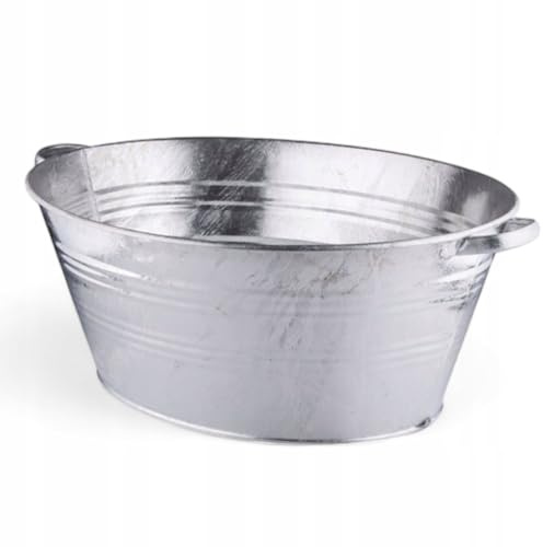 Generisch Zinkwanne Badewanne Blumentopf Verzinkte Metall Garten Ovale Wanne 70cm