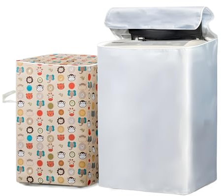 NICENEEDED Washing Machine Cover W25 x D25 x H40, Dustproof Waterproof Black Top Load Machine Protection Cover, Dryer Cover for Indoor Outdoor Washer Accessories