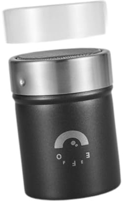 Baoblaze Metal Flour Sifter with Lid, Sugar Dredger, Chocolate Shaker for Cooking, Black