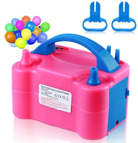 Electric Balloon Pump, Electric Replacement Air Pump, Hand Balloon Pump, American Standard Balloon Pump with Double Nozzles for Balloon Arch, Balloon Stand