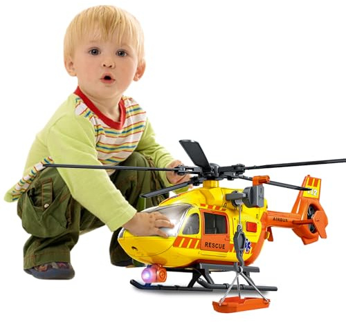 XUEXUE Grünes Militärspielzeug mit großem Hubschrauber, Armeespielzeug mit Lichtern und Geräuschen, Geburtstagsgeschenk für 3 4 5 6 Jahre alte Jungen und Mädchen